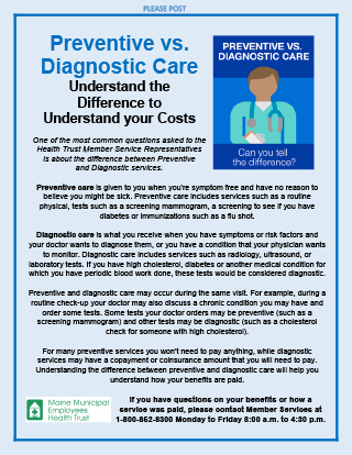 Preventive vs Diagnostic Care Brochure